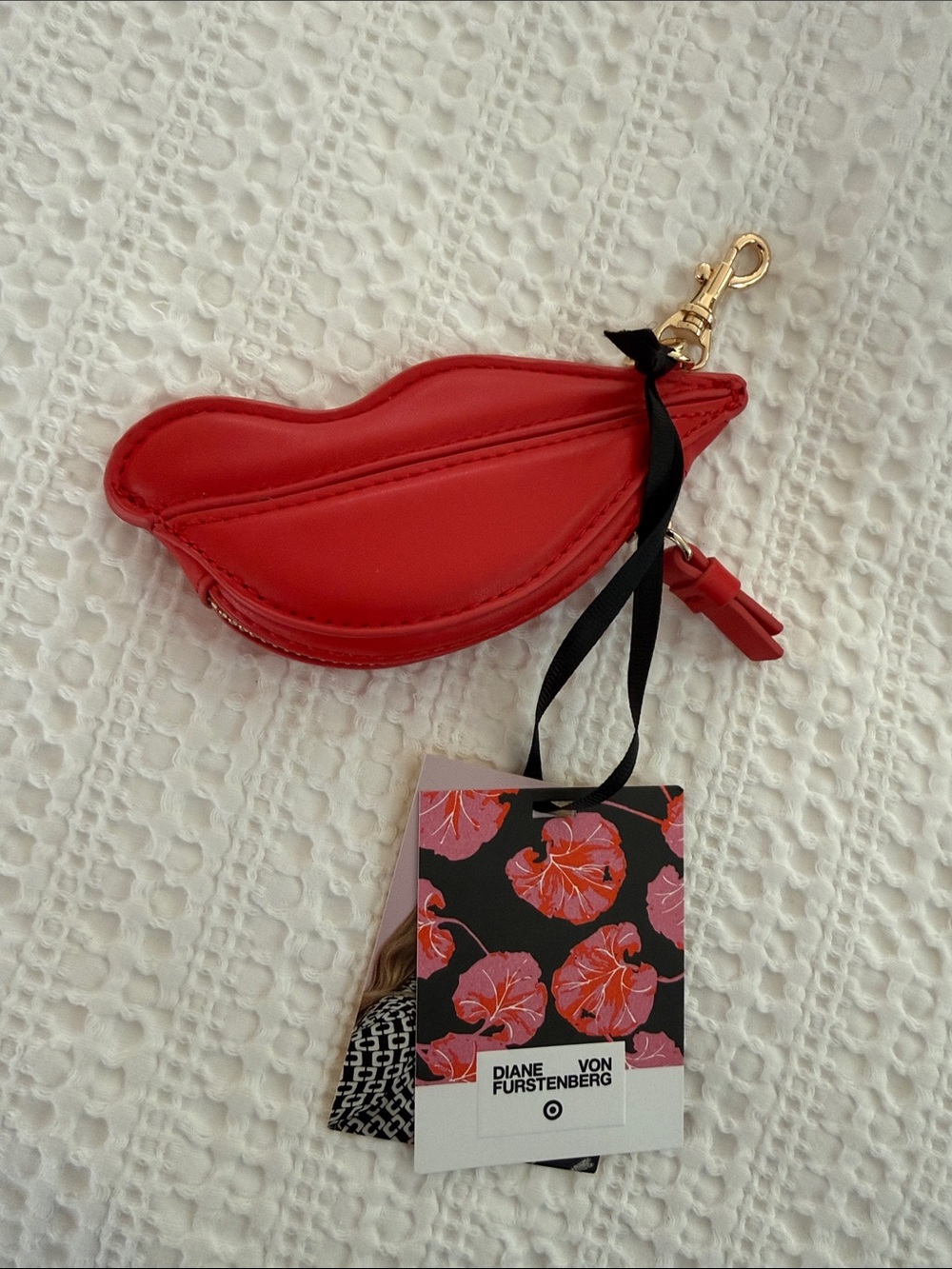 DIANE VON FURSTENBERG X TARGET Zippered LIPS 👄 BAG OR KEY RING CHARM